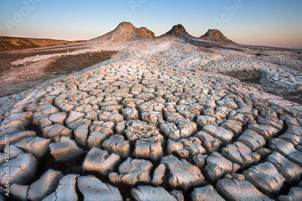 Obraz Active mud volcanoes in Gobustan desert, Azerbaijan