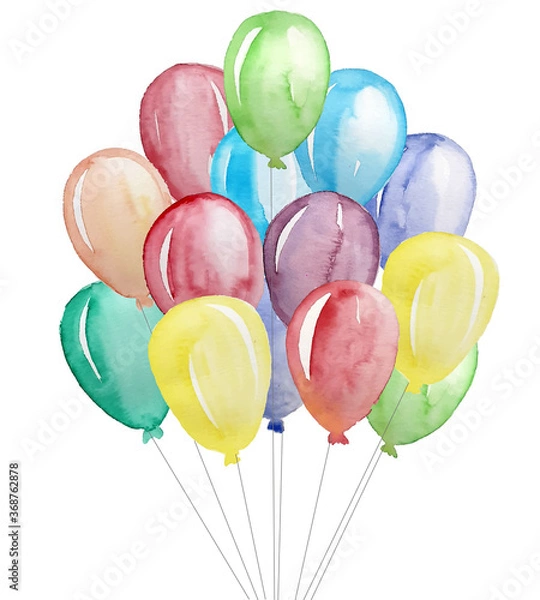Obraz colorful balloons isolated on white