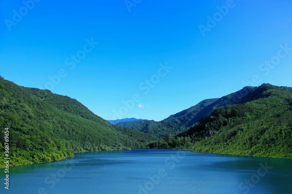 Fototapeta 산과 호수