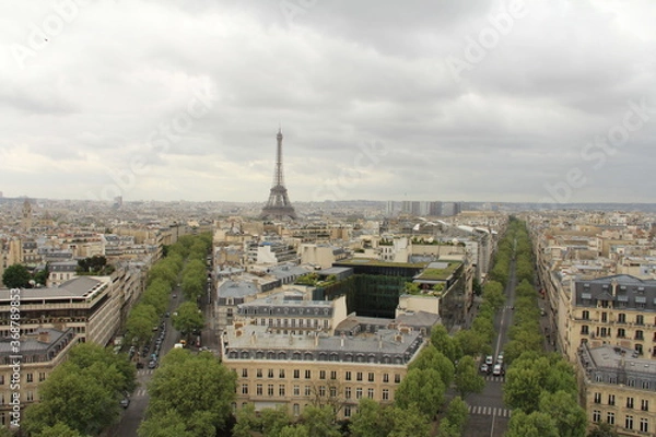 Obraz 凱旋門から見たエッフェル塔