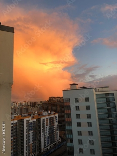 Obraz sunset in the city