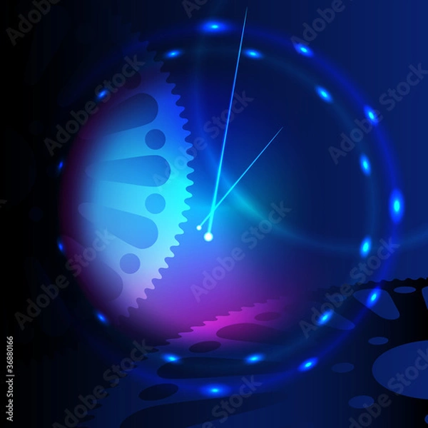Obraz Abstract vector background. Futuristic clock.EPS 10