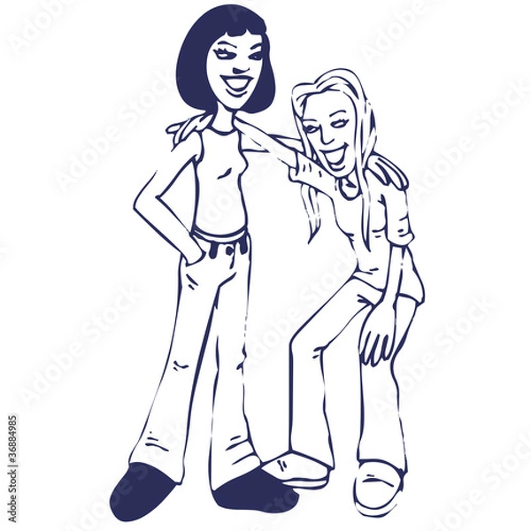 Obraz Copines qui rigolent