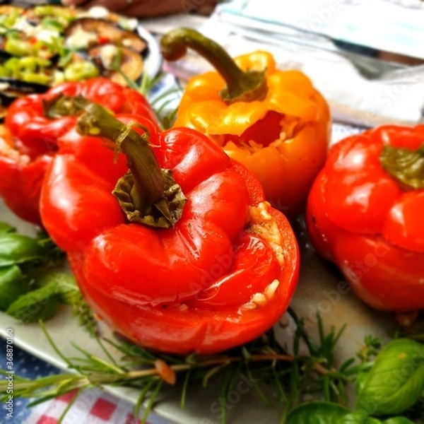 Obraz red bell peppers