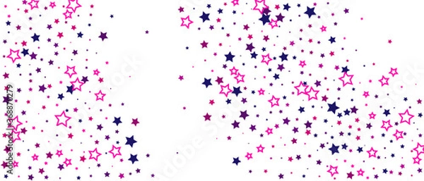 Fototapeta Shooting stars confetti. Multi-colored stars. Holiday background. Abstract texture on a white background. Design element. Vector illustration, EPS 10.