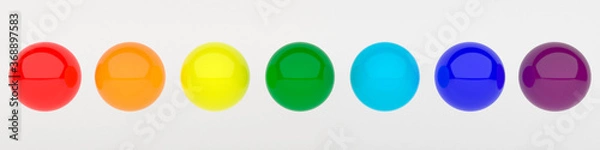 Fototapeta Set colored spheres on white background 