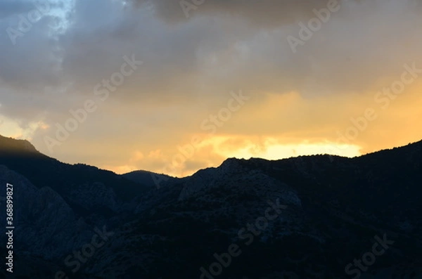 Obraz sunset in the mountains