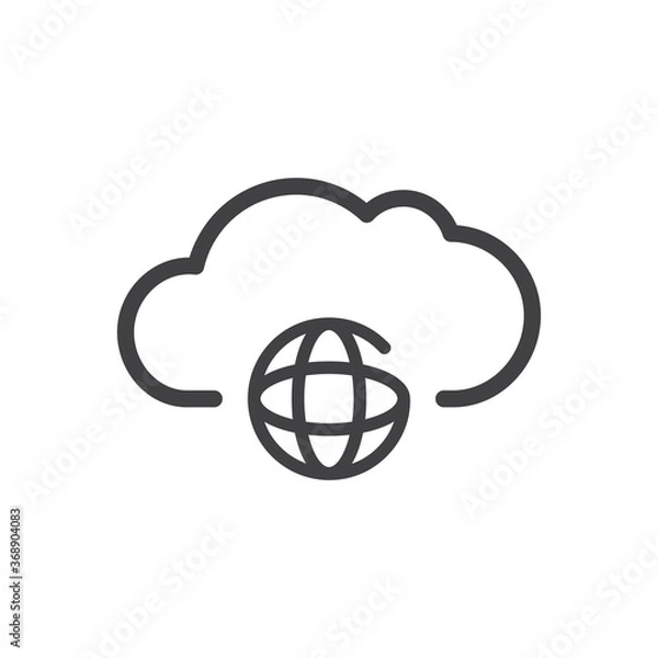 Fototapeta Cloud computing vector icon.