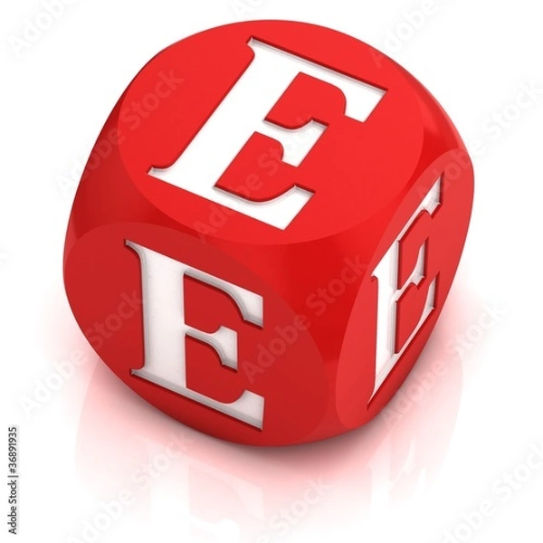 Fototapeta dice font letter E