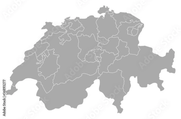 Obraz Mapa Szwajcarii