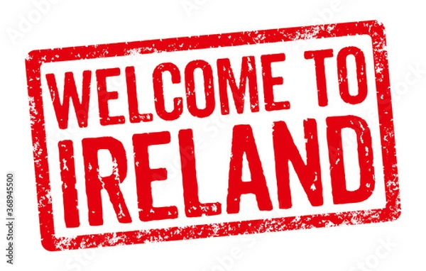 Obraz Red stamp on a white background - Welcome to Ireland