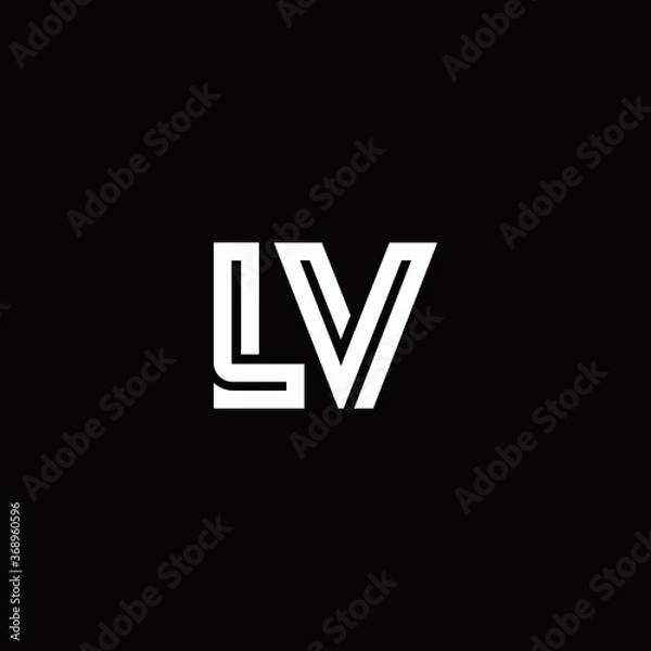 Obraz LV monogram logo with abstract line