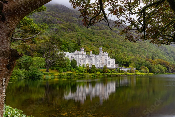 Fototapeta The cloister of Kylemore Abbey in Connemara, Ireland, Kylemore Lough