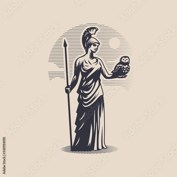 Fototapeta Goddess Athena or Minerva. 