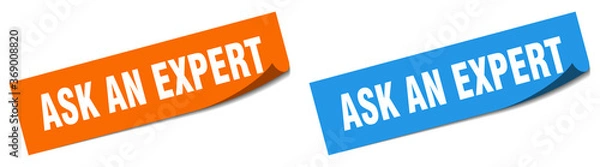Obraz ask an expert paper peeler sign set. ask an expert sticker