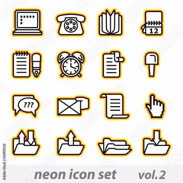 Fototapeta Neon icon set(vector, CMYK)