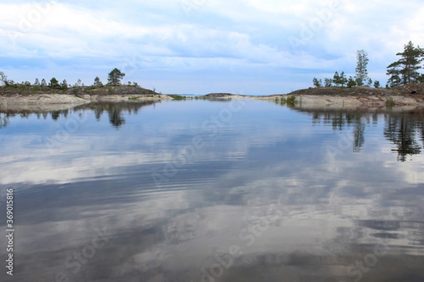 Obraz reflection of clouds in the lake