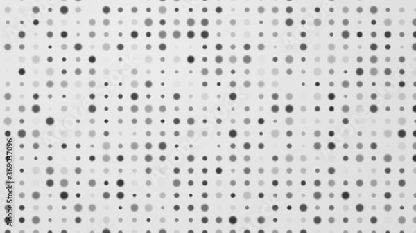 Obraz Dot white black pattern gradient texture background. Abstract  technology big data digital concept. 3d rendering.