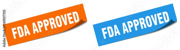 Fototapeta fda approved paper peeler sign set. fda approved sticker