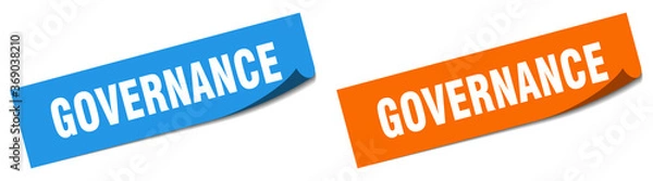 Fototapeta governance paper peeler sign set. governance sticker