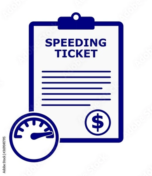 Obraz Blue speeding ticket citation vector set.