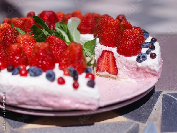 Obraz cheesecake with strawberries