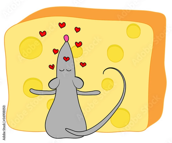 Obraz Mouse and cheese.