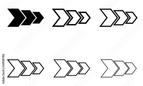 Fototapeta black next arrow icons vector concept with white background