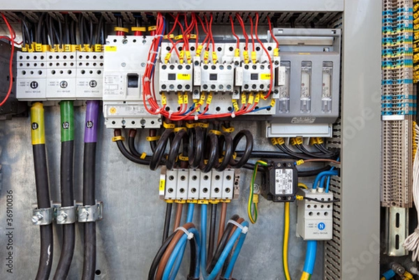 Fototapeta Electrical control panel