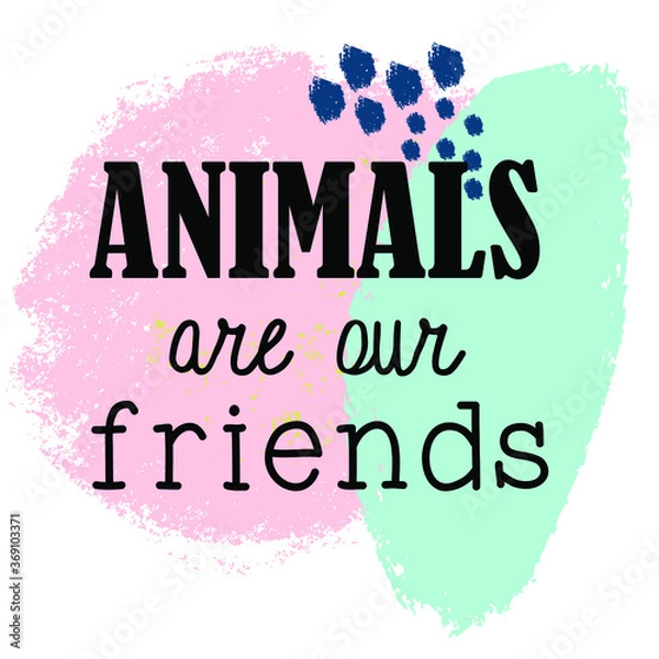 Fototapeta Vegan quote. Hand lettering illustration for your design