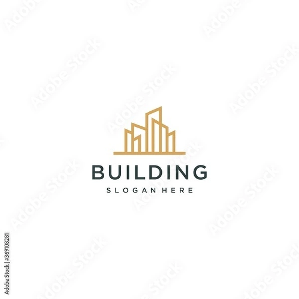 Obraz Building logo made with lines.