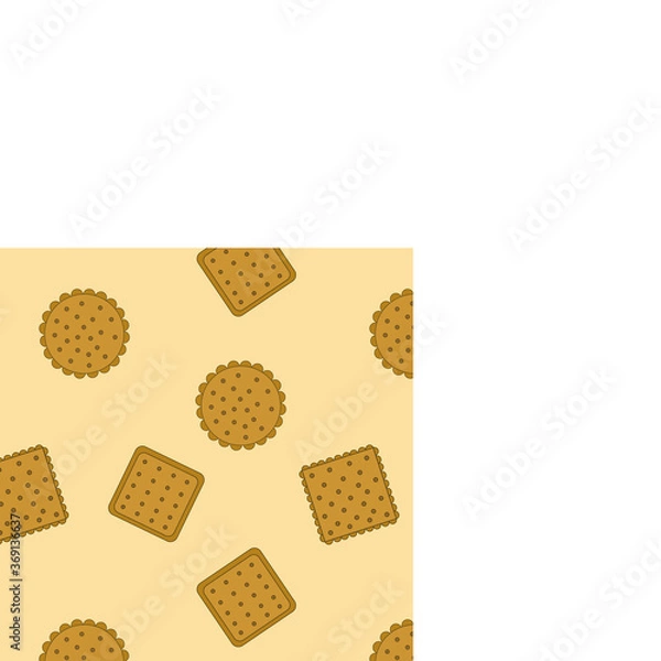 Fototapeta Crackers, biscuits and cookies vector seamless pattern