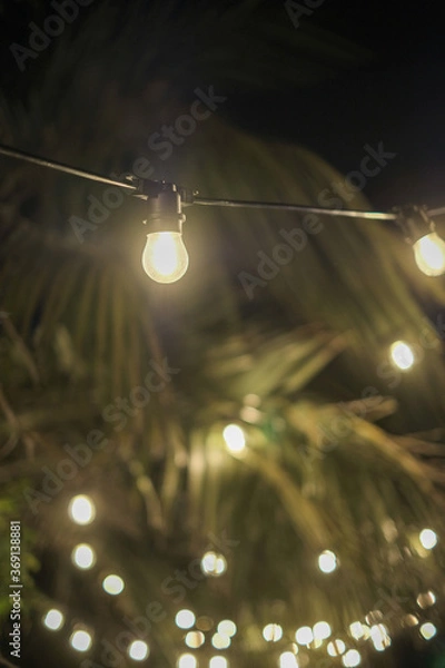 Obraz 祭りの日の連なる電球