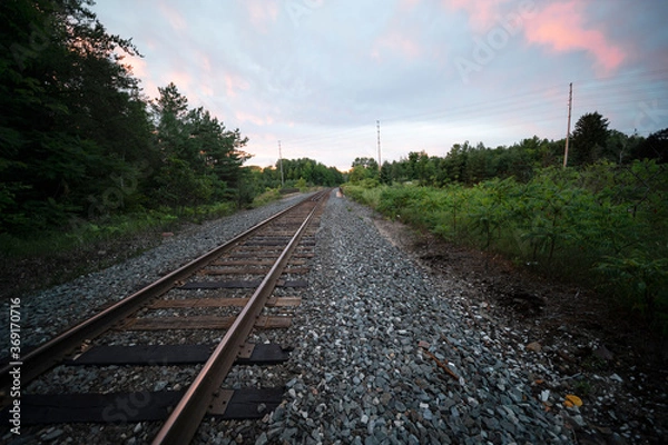 Fototapeta train tracks sky 