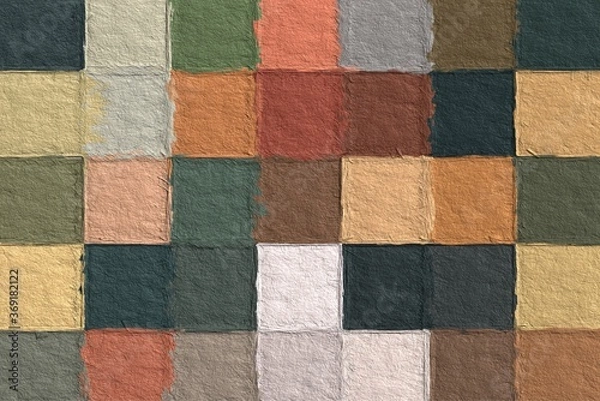 Fototapeta colorful abstract mosaic with a rough texture background. Sweet color square pattern background. Picture for creative wallpaper or design art work. Backdrop have copy space for text.