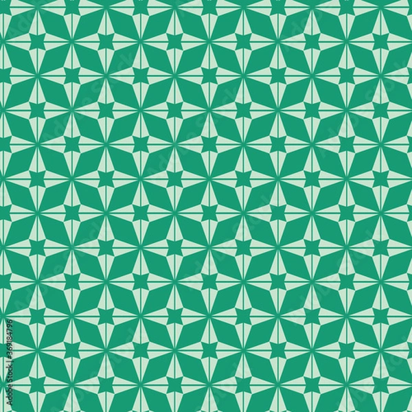 Obraz Vector pastel mint green star shape seamless pattern background