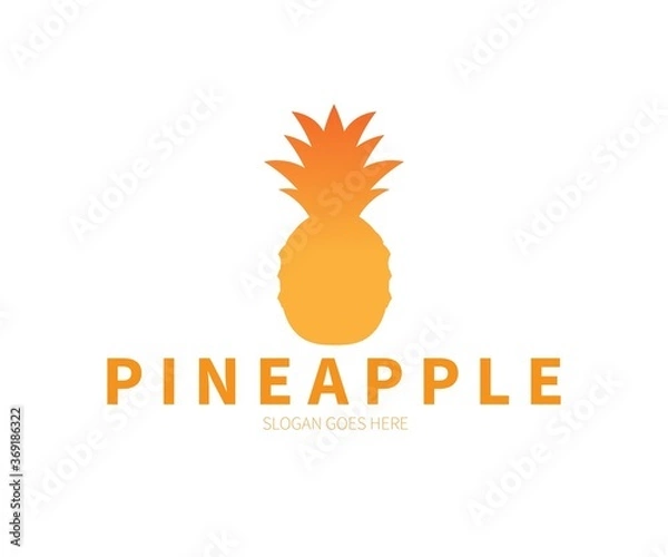 Obraz Pineapple fruit logo. Gradient pineapple logo vector design.