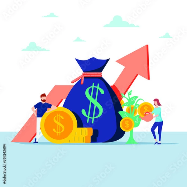 Obraz person with money illustrator 