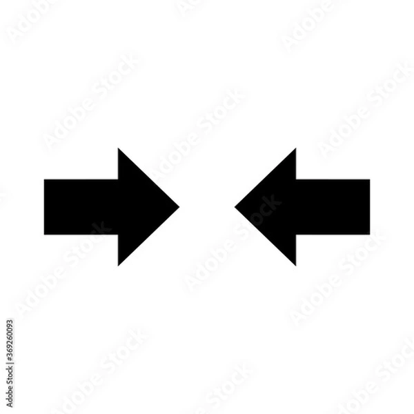 Fototapeta Arrows pointing at each other. Compress icon