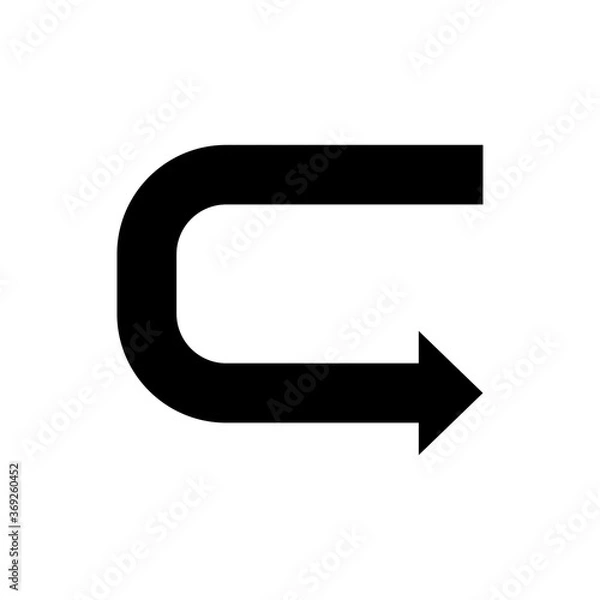 Fototapeta 180 (one hundred eighty degree) turn arrow icon.