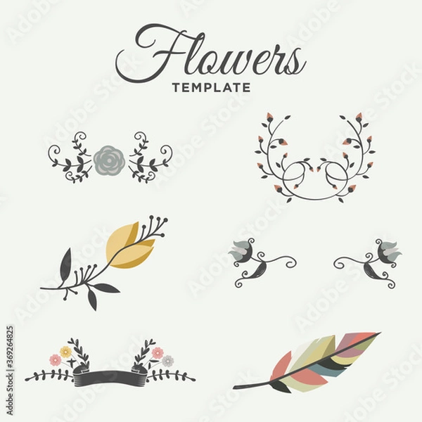 Obraz Flowers arts color vector template designs