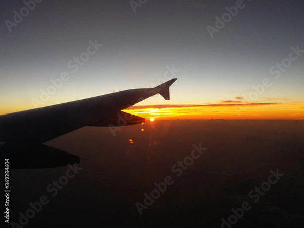 Obraz airplane in the sunset