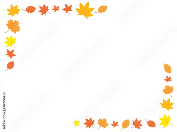 Fototapeta 秋の紅葉のフレーム_コーナー