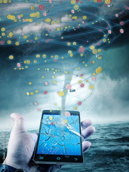 Obraz A smartphone receives a shitstorm