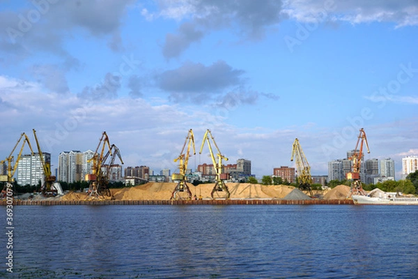 Obraz Crane operation at the shipbuilding