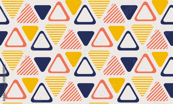 Fototapeta Vector modern seamless colorful geometry triangle pattern