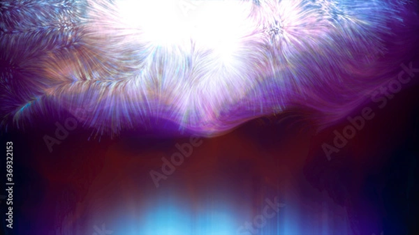 Obraz Creationism Concept. Hands Of God Are Creating Galaxy In Univers. Horizontal space background with abstract shape and planets. Web design. space exploring. 3d illustration