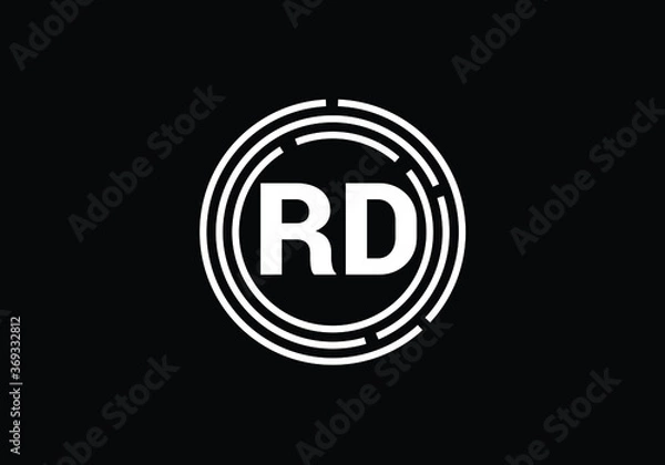 Fototapeta Initial Monogram Letter R D Logo Design Vector Template. R D monogram Logo.