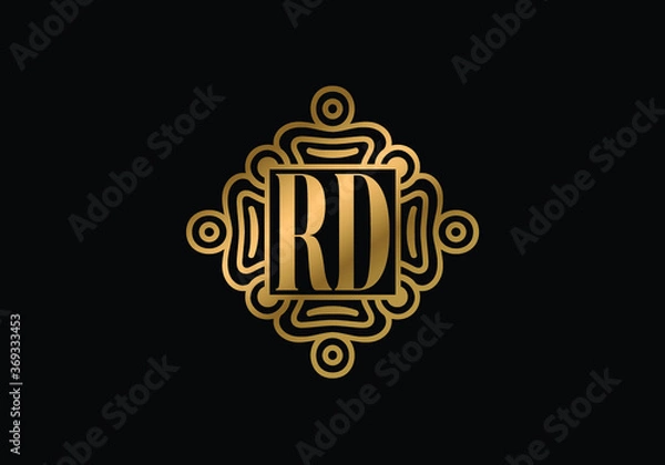 Obraz Initial Monogram Letter R D Logo Design Vector Template. R D monogram Logo.