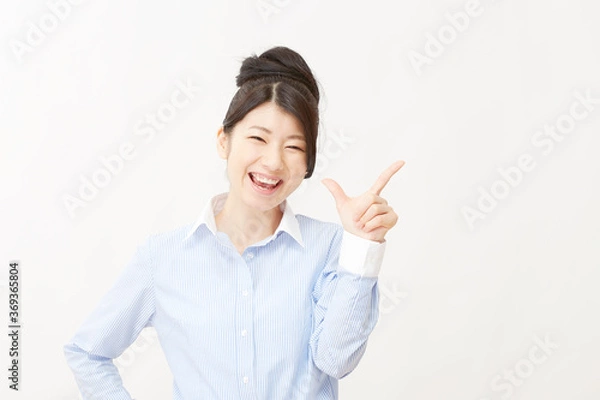 Fototapeta 女性　ビジネス　白バック